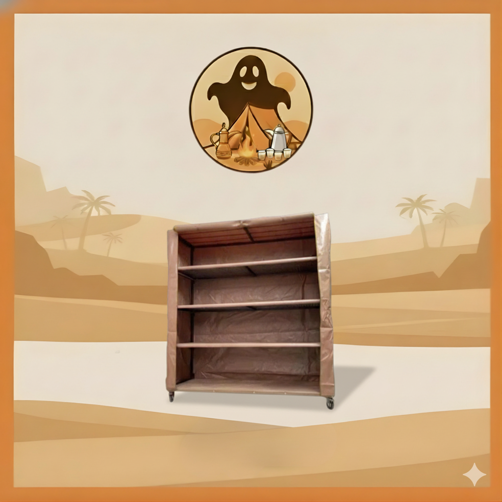 دولاب تخزين قماش بني 4 رفوف